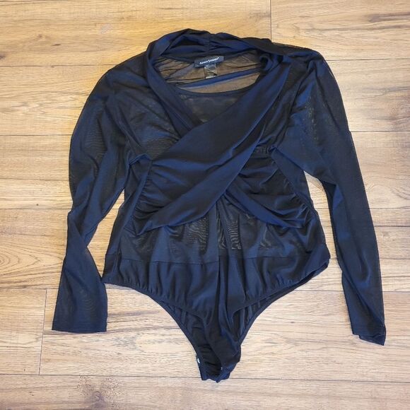 Ashley Stewart criss-cross mesh body suit - Picture 3 of 5